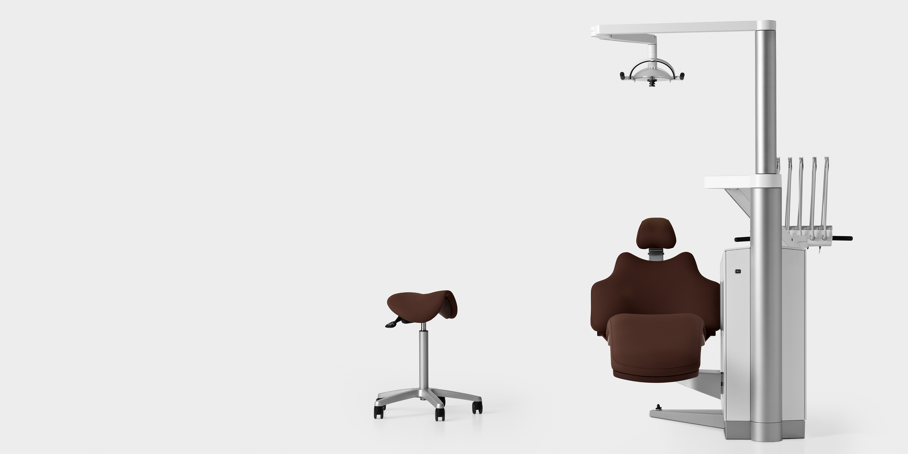 XO FLEX brown dental chair and seat